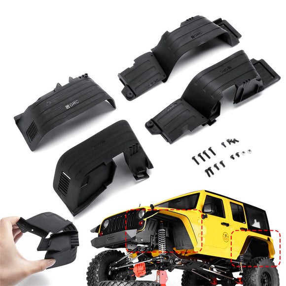 4PCS Front/Rear Inner Fender Mudguards for Axial SCX10 II AX90046 AX90047 1/10 Rc Car Parts