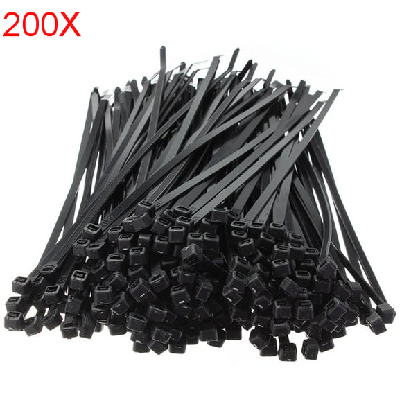 200Pcs 12 Inch Wire Cable Zip Ties Nylon Wrap 50 LBS Tensile Strap