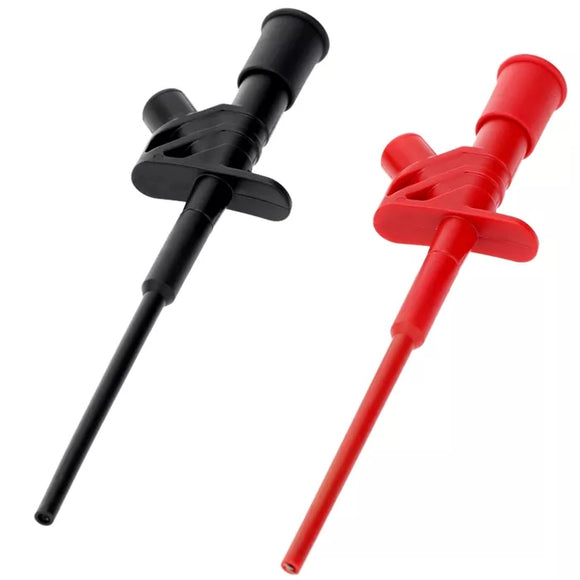 2 Pairs Red+Black DANIU P5004 Professional Insulated Quick Test Hook Clip High Voltage Flexible Testing Probe