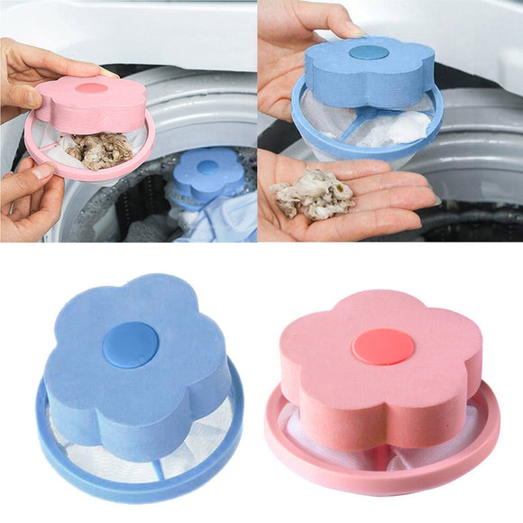 Honana Home Flower Shape Washing Machine Cleaning Accessory Lint Hair Filter Remove Tool Mesh Bag