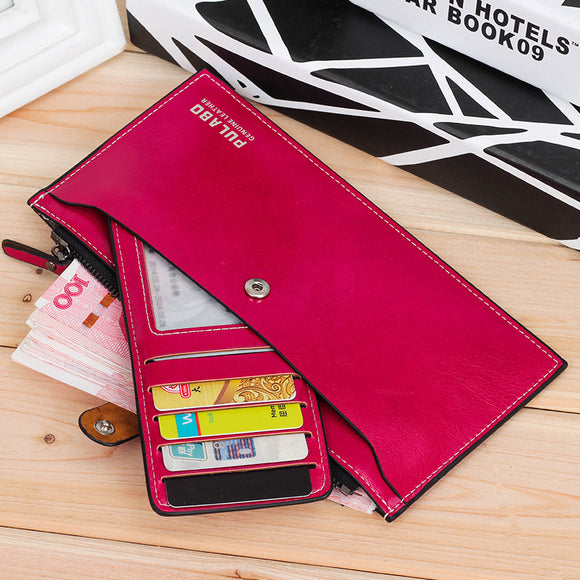 New Fashion Women High Quality PU Leather Long Wallet Zipper Handbag Card Holder Coin Purse