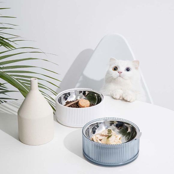 FURRYTAIL Food Grade Antibacterial Stainless Steel Cat Food Bowl Detachable Pet Bowl