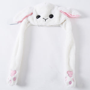 Rabbit Hat Ear Will Move When You Hold The Leg Funny Plush Hat Toy Child Decoration Toys