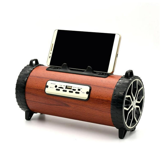 2 in 1 Outdoor Desktop Phone Holder FM Radio Wireless TF Card Bluetooth Speaker with Mic for Phone