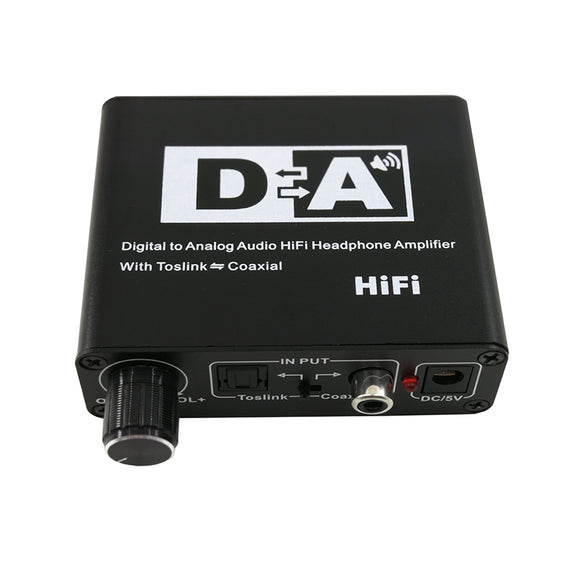 Digital to Analog HIFI Audio Converter Digital Fiber Coaxial Support US/ EU Plug