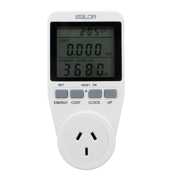 Smart Socket Large Screen Power Monitor Socket AU Plug Record Cumulative Kilowatt-hour Time and Electricity Expenses.