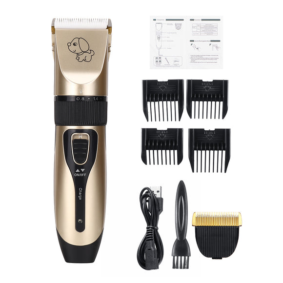 Professional Electric Cordless Pet Cat Dog Clipper Grooming USB Rechargeable Hair Trimmer Kit
