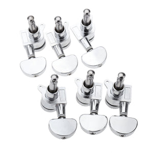 Chrome Silver Lock Guitar Tuning Pegs Tuning Heads 3R 3L For Electric Acoustic Guitar