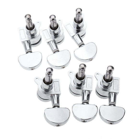 Chrome Silver Lock Guitar Tuning Pegs Tuning Heads 3R 3L For Electric Acoustic Guitar