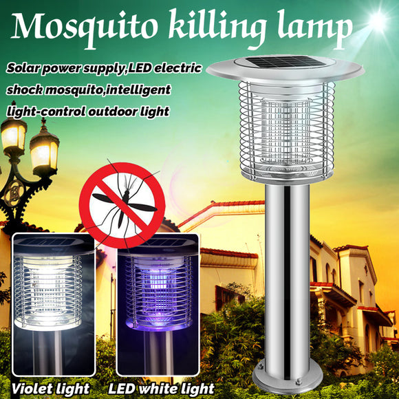 Solar Violet LED Electric Shock Mosquito Intelligent Light-control Outdoor Lamp Mosquito Dispeller