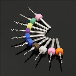 10pcs 1.1-2.0mm Tungsten Carbide PCB Drill Bits CNC Mini Drill Bits For Circuit Boards