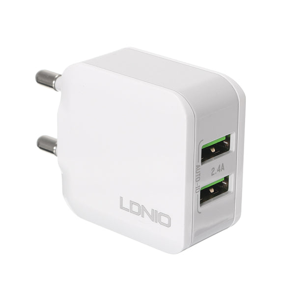 LDNIO 2 USB Port EU Plug 5V 2.4A Travel Charger For iPhone 7/6s/6/5 Samsung Xiaomi