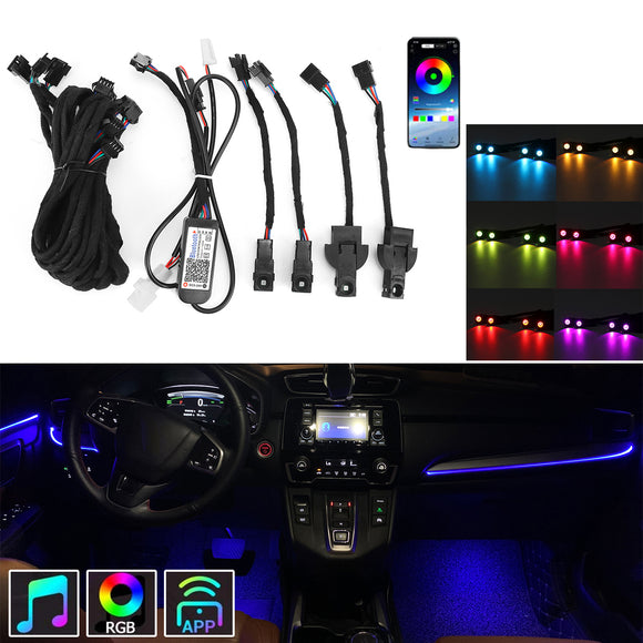 2/4Pcs Set RGB LED Interior Car Foot Decoration Atmosphere Inside Light Lamp