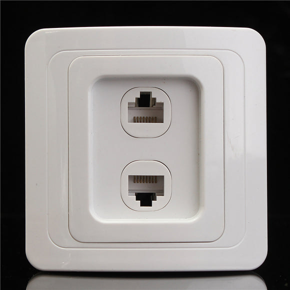 250V 2 Port 81x81mm CAT5e RJ45 Network Socket Double Gang Wall Socket