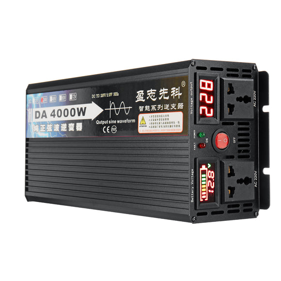 4000W Peak Pure Sine Wave Inverter DC12V/24V/48V/60V TO 220V Power Inverter Voltage Converter