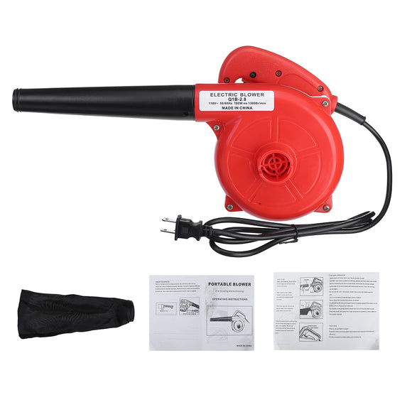 2 IN 1 700W Corded Electric Handheld Air Leaf Blower Vaccuum Cleaner Duster Inflator