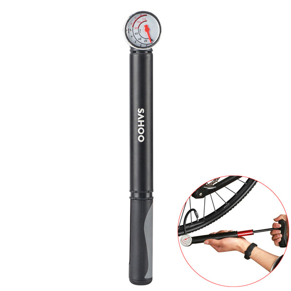 Bike Pump Mini Portable Bicycle Tire Air Foot Pump With Pressure Gauge Cycling