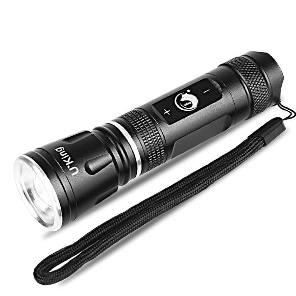 U King ZQ-X996 XPE 600LM 3Modes Zoomable LED Flashlight 18650