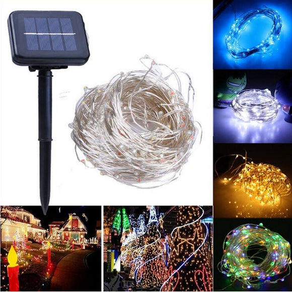 Solar Powered 20M 200LEDs Copper Wire Fairy String Light for Christmas Wedding Patio