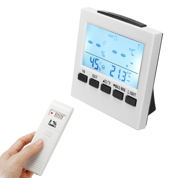 Digital Thermometer Alarm Timer Humidity Temperature Light Indoor Outdoor