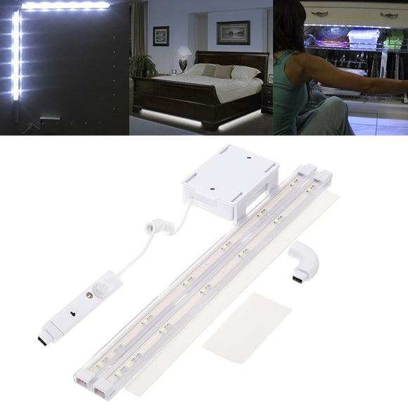 Battery Operated 2PCS SMD2835 5W PIR Motion Sensor White LED Strip Light for Wardrobe DC4.5V