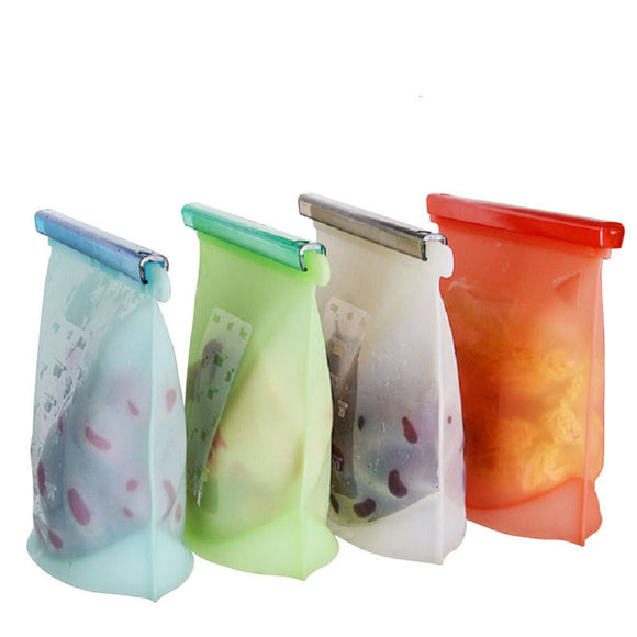 Reusable Silicone Food Storage Bag Vacuum Food Fresh Sealer Container Kitchen Fridge Tools