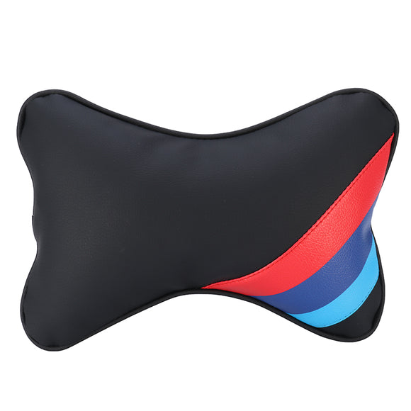 PU Leather Car Three Primary Colors Seat Pillow Headress Auto Supplies Neck Safety Pillow for BMW