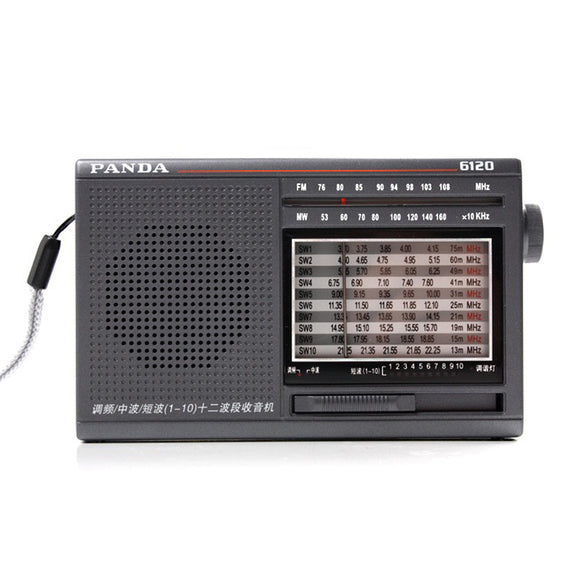 Panda 6120 FM MW SW Radio Portable Retro Radio Speaker Music Player