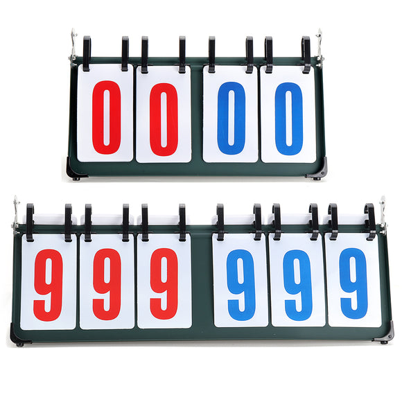 4/6 Digit Scoreboard Separator Portable Sports Match Football Basketball Game Judge Flip Score Board