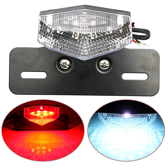 Motorcycle Scooter License Plate Rear Brake Running Tail Light