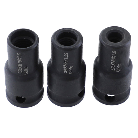 Drillpro Socket Adapter 6mm/8mm/10mm Socket Holder 3/8 Inch Square Driver Bolt Driver for Hanger Bolts Thread Tools