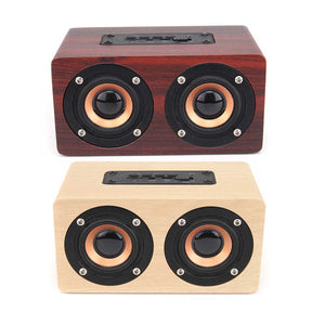 W5 Wireless Bluetooth Dual Speaker Wooden Speaker