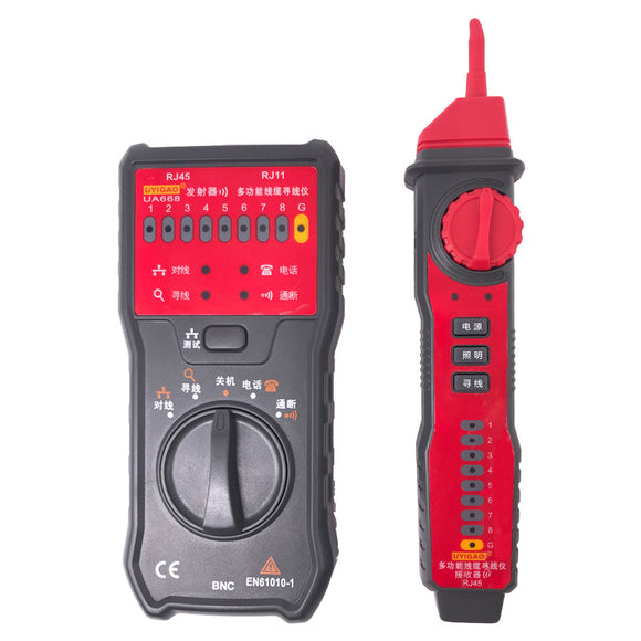 UYIGAO UA668 Multi-function Telephone Wire Finder Line Finder Network Short-circuit Cable Tester Alligator Clip Test Line Tester