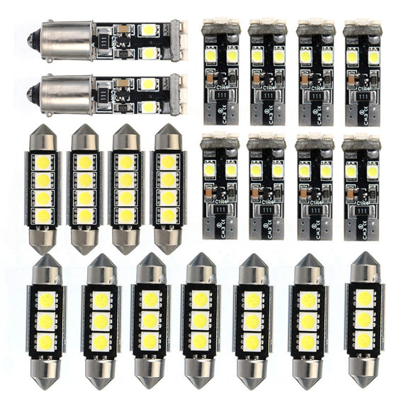 21pcs White Car LED Light Interior Dome Lights Bulbs Kit for BMW E46 Sedan M3 1999-2005