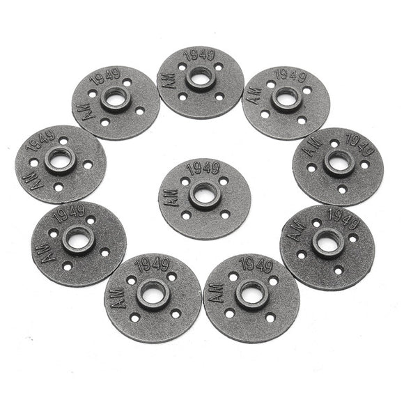 10pcs 1/2 Inch Malleable Iron Floor Flange Steel Iron Pipe Fitting Wall Mount