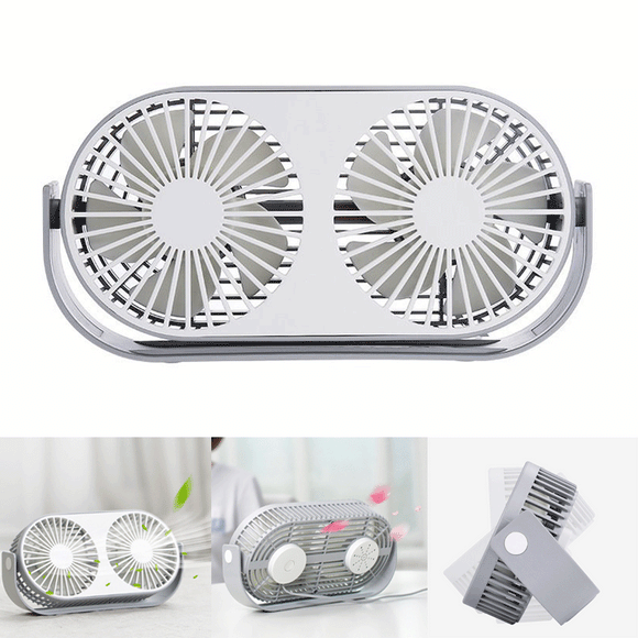 Xmund XD-AQ20 5V USB Double-head Table Desktop Fan 3 Modes Wind Air Cooler 360 Rotating Aromatherapy Electric Fan Outdoor Travel