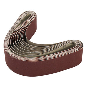 Drillpro 10pcs 40 to 1000 Grit 30mm x 540mm Sanding Belts For Angle Grinder Belt Sander Attachment