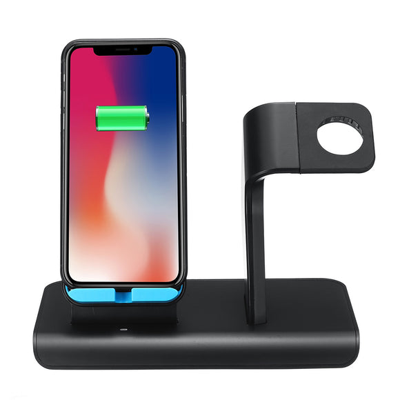 10W 2 In 1 Qi Wireless Charger Fast Charging Phone Watch Holder For iPhone Samsung Huawei Apple Watch Series