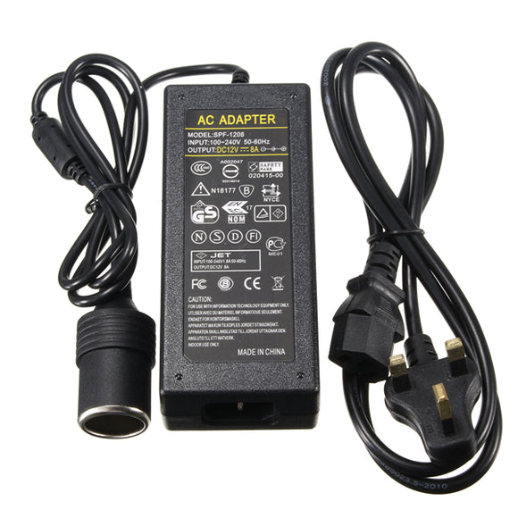 DC 100-240V/50-60Hz 8A/8000mA Charger Power Adapter With Socket Black
