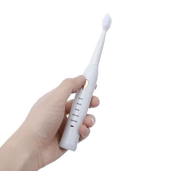 Minleaf ML-201 Sonic Electric Toothbrush USB Induction Charging Full Body Washable with 4 Replacement Brush Heads