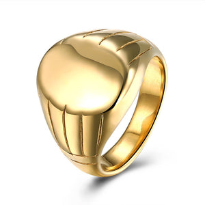 Men's 16mm 316L Stainless Steel Ring Gold Plated Finger Ring Clothing Accessories