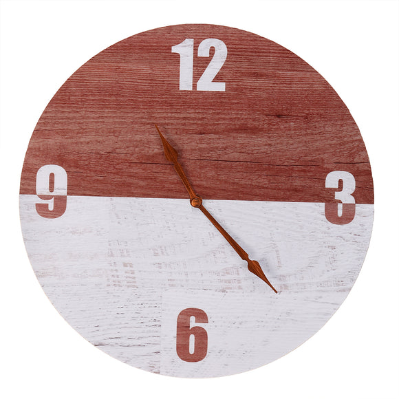 11'' DIY Digital Wood Wall Clock Diameter 28CM Seamless Hook For Home Office Bar