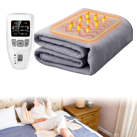 220V Queen Size Electric Heated Flannel Blankets 4 Gear Warm Winter Cover Heater