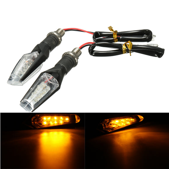 Pair Universal Motorcycle Bike LED Turn Signal Indicator Running Light Lamp