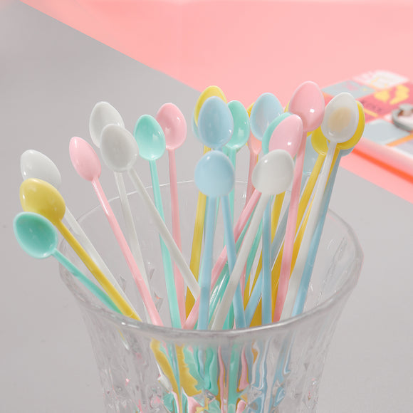 30Pcs/Set Plastic Mini Coffee Stirrer Spoon For DIY Slime Handmade Art