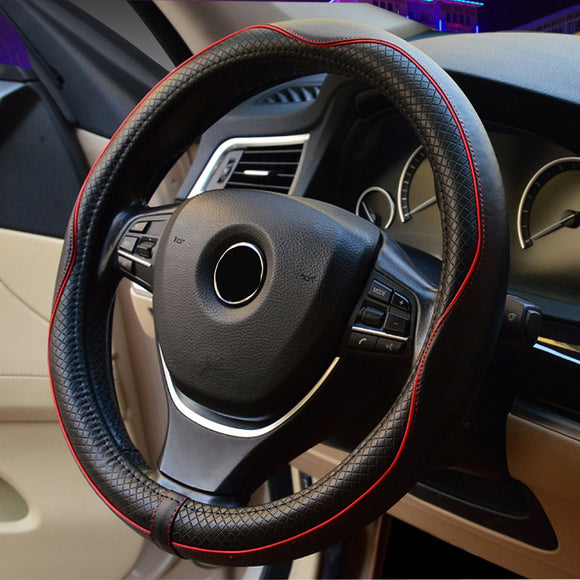 38cm Diameter Luxury PU Leather Car Steering Wheel Cover Car Accessories