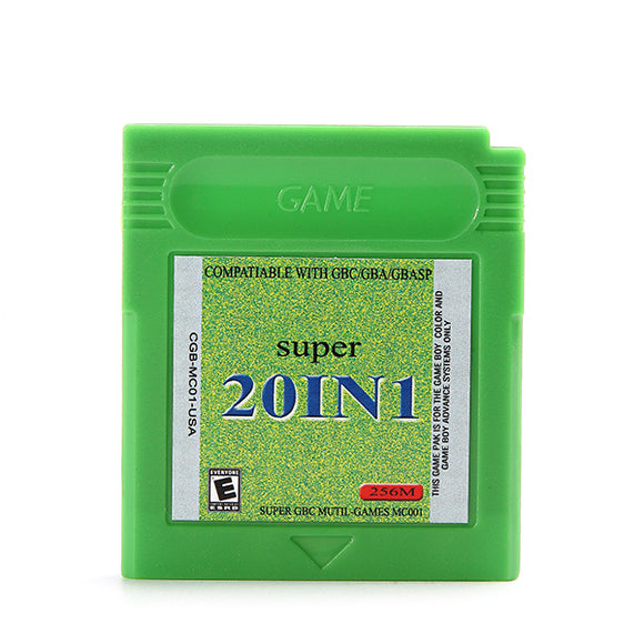 20 in 1 Game Cartridges Collection Card English Collector Version for Nintendo GBA GBC GBASP