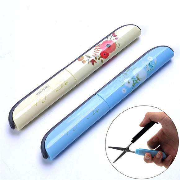 Honana BX Creative Cute Flower Portable Scissors Safety Folding Portable Type Scrapbooking Scissors