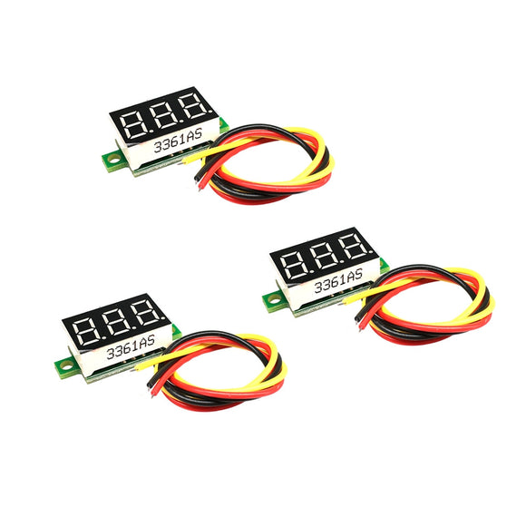 3 PCS 805 Micro 0.36 Inch Digital Battery Voltmeter DC 0V-100V Three Wires 3 Digit Battery Voltage Panel Meter LED Display for RC Airplane Car Boat Motorcycle