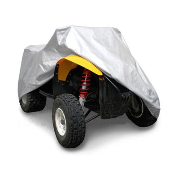 Waterproof Motor Bike PU Cover Quad ATV Moped Scooter Motorcycle Universal Silver M-XXXL